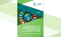 Cover of the report: "Progress towards reaching the Sustainable Development Goal 3.3 targets related to HIV, tuberculosis, viral hepatitis and sexually transmitted infections in the EU/EEA"